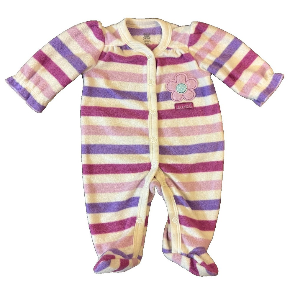 Vintage Carters Just One Year Baby Girl Newborn‎ Sleeper Romper Clothes Outfit